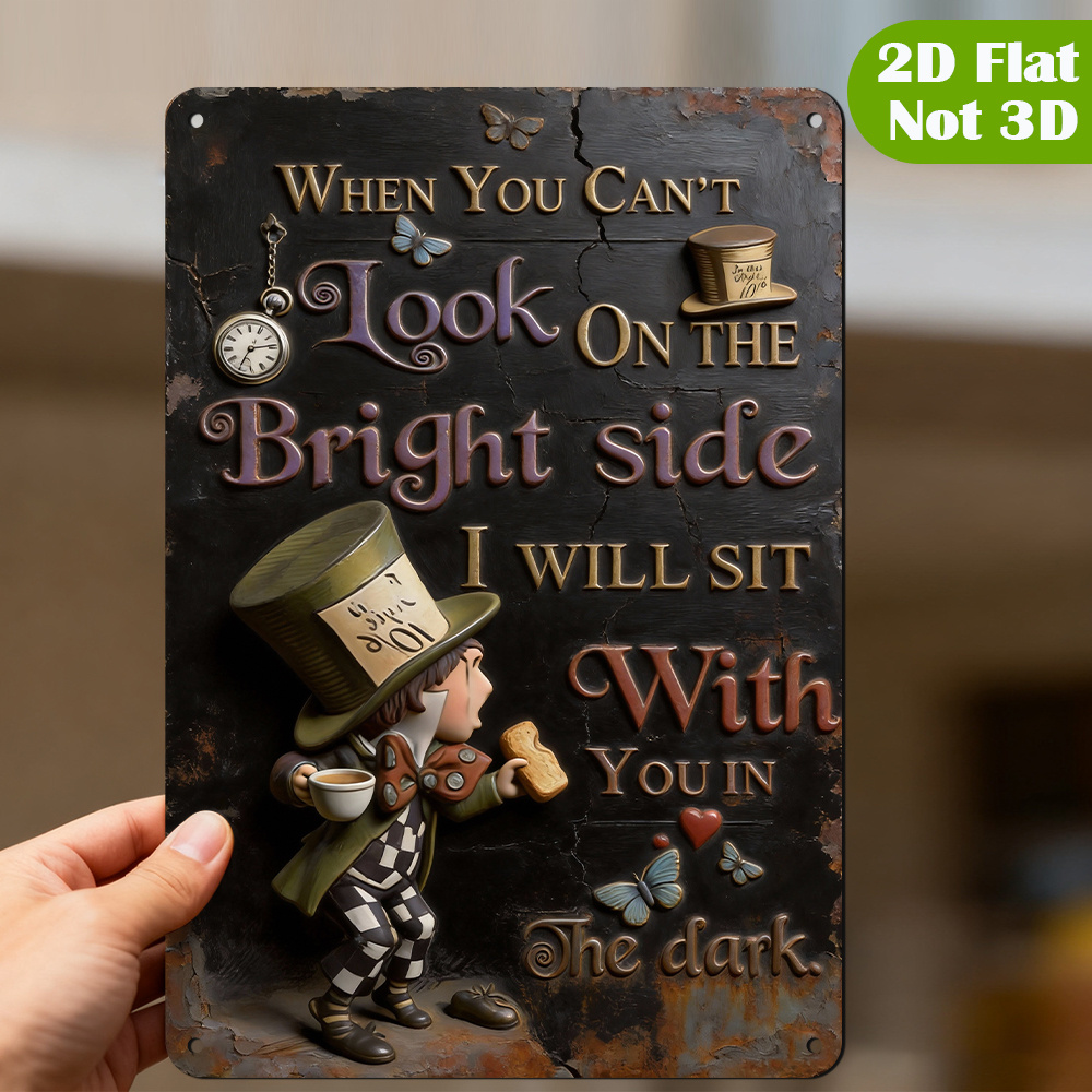 Lighting Metal Wall Decor - Plaque métallique avec citation de Mad