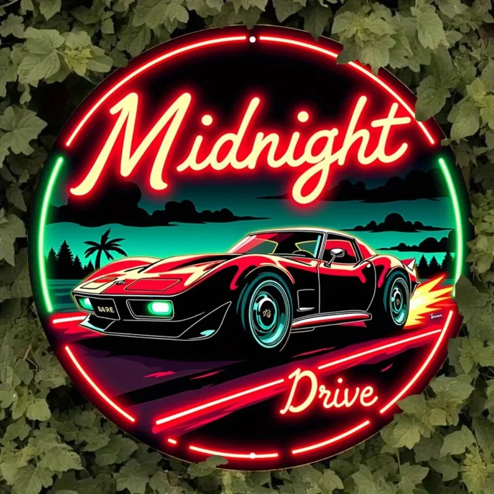 Panneau de voiture au néon vin - Lighting Metal Wall Decor avis et prix