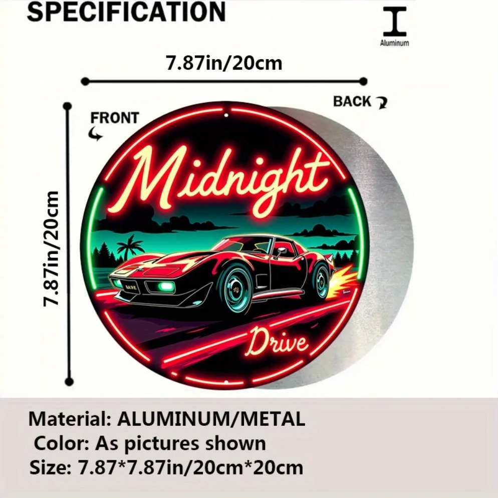 Panneau de voiture au néon vin - Lighting Metal Wall Decor avis et prix