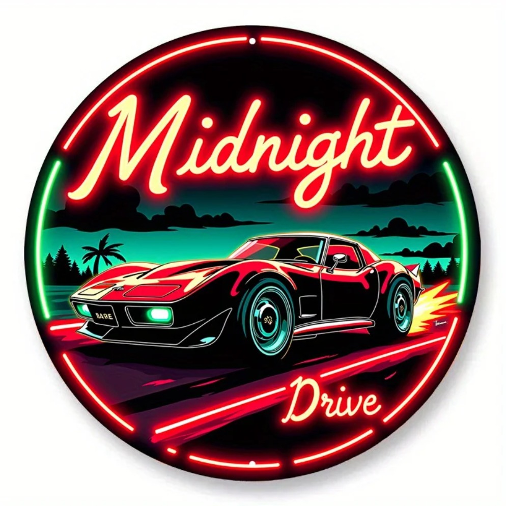 Panneau de voiture au néon vin - Lighting Metal Wall Decor avis et prix