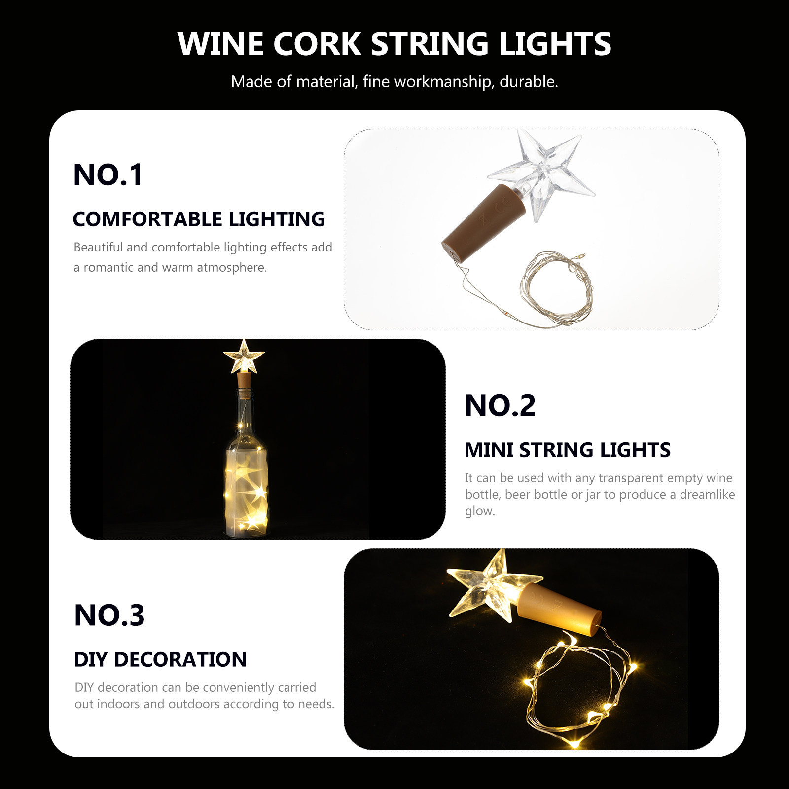 2 pièces, guirlande lumineuse  - Decor Lighting Cork avis et prix