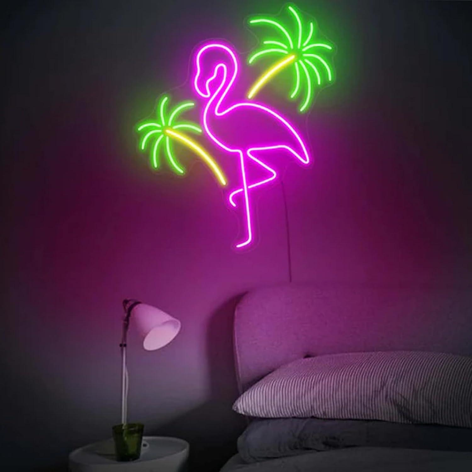 Enseigne néon Flamingo et Palm - Wall Decor Lighting Tree avis et prix