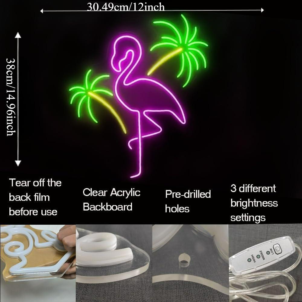 Enseigne néon Flamingo et Palm - Wall Decor Lighting Tree avis et prix